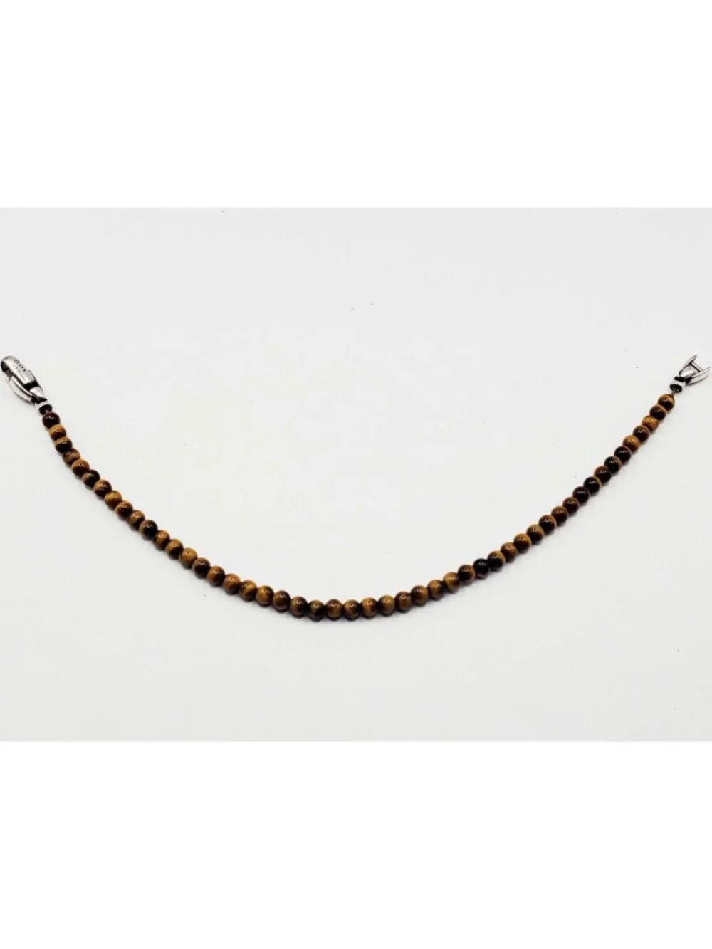 David Yurman Men's Spiritual Beads Bracelet Tiger's Eye with Sterling Silver